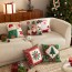 Cute Christmas Plush Throw Pillow Cover 18x18, Holiday Cushion Case for Couch