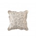 Scalloped Linen Throw Pillow Cover 18x18, Vintage Botanical Floral Cushion Case for Couch