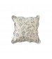 Scalloped Linen Throw Pillow Cover 18x18, Vintage Botanical Floral Cushion Case for Couch