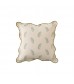 Scalloped Linen Throw Pillow Cover 18x18, Vintage Botanical Floral Cushion Case for Couch