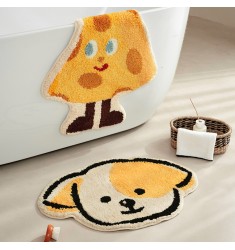 Cute Tufted Microfiber Rug | Absorbent Non-Slip Irregular Shaped Bath Mat