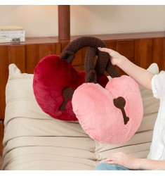 Red Heart Wedding Throw Pillows Set of 2 Newlywed Gift Aesthetic Bridal Room Decor