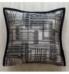 Modern Woven Faux Leather Pillow Covers, Italian Luxury Black & White Cushion Case for Sofa Decor