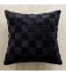 Modern Woven Faux Leather Pillow Covers, Italian Luxury Black & White Cushion Case for Sofa Decor