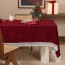 Festive Red Cotton Tablecloth with Elegant Lace Trim for Christmas, New Year & Wedding Decor