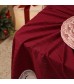 Festive Red Cotton Tablecloth with Elegant Lace Trim for Christmas, New Year & Wedding Decor