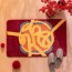 Modern Abstract "Fu" Chinese New Year Red Bath Mat - Non-Slip Festive Floor Rug (40x60cm)