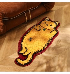Festive Lucky Cat Bath Mat | Non-Slip Red Lunar New Year Rug