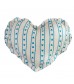 Vintage Ruffle Heart Throw Pillow | Pastel Striped Aesthetic Bed Cushion