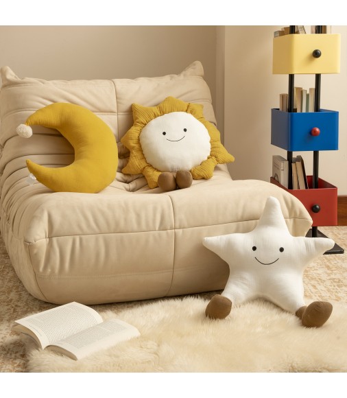 Celestial Plush Pillow Set | Cute Sun Moon Star Nursery Decor