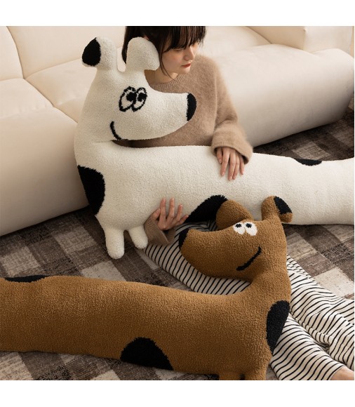Long Dog Plush Body Pillow | Cute Animal Sleeping Support Cushion
