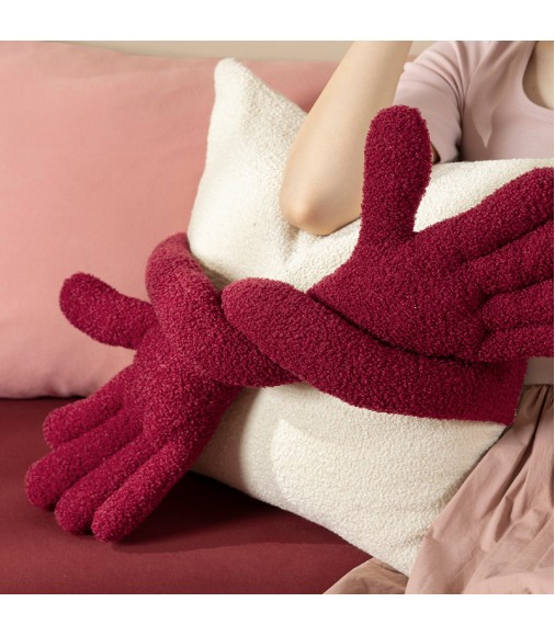 Romantic Hugging Hands Wedding Pillow | Creative Red Bridal Room Decor