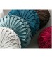 14" Luxury Velvet Pleated Round Pumpkin Throw Pillow | Decorative Floor & Sofa Cushion