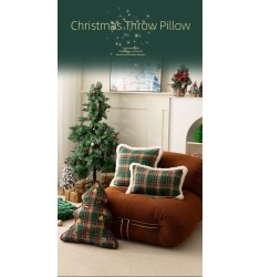 MOCOFO Plaid Christmas Pillow Cover 18x18 | Velvet Edge Cushion