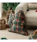 MOCOFO Plaid Christmas Pillow Cover 18x18 | Velvet Edge Cushion