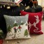 MOCOFO Christmas Embroidered Pillow Cover | Red Deer Antlers