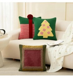 MOCOFO Spring Geometric Handwoven Cotton Pillow Cover 18x18