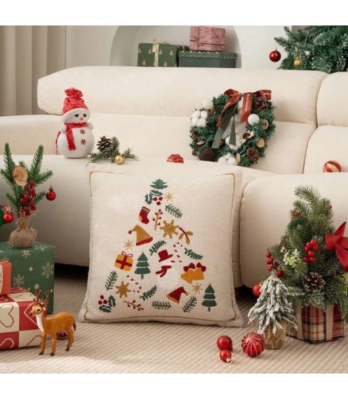 MOCOFO Chenille Christmas Tree Pillow Cover 18x18