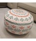 MOCOFO Boho Round Pouf Cover 18x18x8 – Yellow Geometric