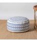 MOCOFO Boho Round Pouf Cover 18x18x8 – Yellow Geometric