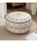 MOCOFO Boho Round Pouf Cover 18x18x8 – Yellow Geometric