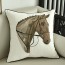 MOCOFO Horse Embroidered Pillow Cover – Cotton Linen 18x18