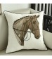 MOCOFO Horse Embroidered Pillow Cover – Cotton Linen 18x18