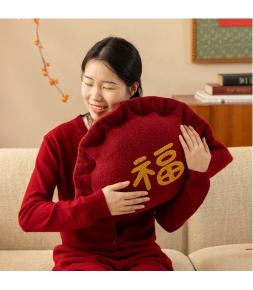 Festive Red Shaped Plush Pillows | Lunar New Year Sofa Decor