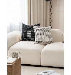 MOCOFO Textured Dot Throw Pillow, Modern Decorative Cushion with Black Dots, Soft Accent Pillow for Sofa & Bed