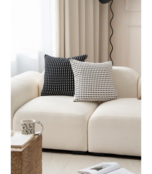 MOCOFO Textured Dot Throw Pillow, Modern Decorative Cushion with Black Dots, Soft Accent Pillow for Sofa & Bed