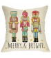 4pcs Nutcracker Linen Home Throw Pillow Cover - Decorative Cushion Cover