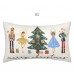 Christmas Nutcracker Pillow Cover - Merry Christmas Letter & Cartoon Holiday Design 30x50cm