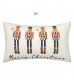 Christmas Nutcracker Pillow Cover - Merry Christmas Letter & Cartoon Holiday Design 30x50cm