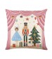 4pcs Christmas Nutcracker Pillow Cover - Cartoon Design Winter Cushion 45x45cm