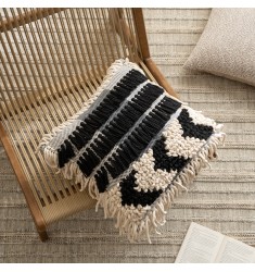 Handwoven Cotton Throw Pillow Cover 45x45cm - Nordic Geometric Decorative Cushion for Sofa Bedroom