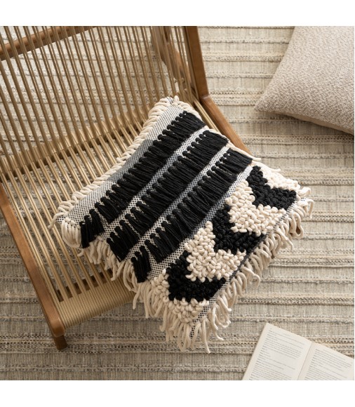 Handwoven Cotton Throw Pillow Cover 45x45cm - Nordic Geometric Decorative Cushion for Sofa Bedroom
