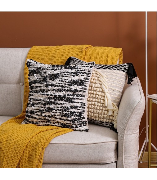 American Vintage Handwoven Striped Throw Pillow Cover for Farmhouse Couch Decor