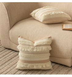 Handwoven Boho Tassel Throw Pillow Cover for Couch, 45x45 cm, Bohemian Decorative Cushion Handwoven Boho Tassel Throw Pillow Cover for Couch, 45x45 cm, Bohemian Decorative Cushion