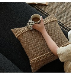 Handwoven Wabi-Sabi Cotton Rope Throw Pillow Cover for Boho Home Decor Handwoven Wabi-Sabi Cotton Rope Throw Pillow Cover for Boho Home Decor