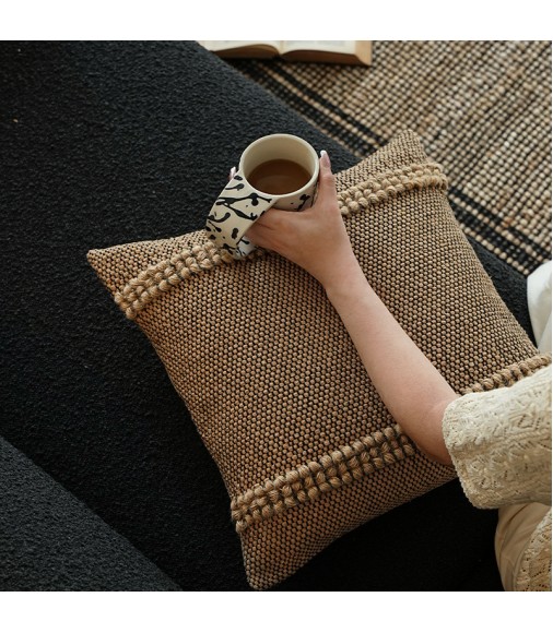 Handwoven Wabi-Sabi Cotton Rope Throw Pillow Cover for Boho Home Decor Handwoven Wabi-Sabi Cotton Rope Throw Pillow Cover for Boho Home Decor