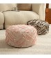 Bohemian Stripe Floor Cushion Cover - Round Pouf Ottoman Cover for Living Room, Bedroom, Reading Nook, Boho Home Decor
