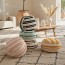 Bohemian Stripe Floor Cushion Cover - Round Pouf Ottoman Cover for Living Room, Bedroom, Reading Nook, Boho Home Decor