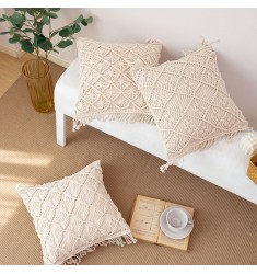 Handwoven Cotton Rope Throw Pillow Cover Modern Decorative Cushion for Sofa Car Home