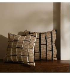 Handwoven Rope Textured Throw Pillow Cover for Wabi-Sabi Home Decor