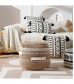 Hot Selling Home Goods Farmhouse Boho Living Room Decor Comfortable Foot Stool Ottoman Round Cotton Woven Moroccan Pouf Ottoman 