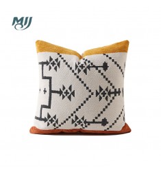 New Arrivals Modern Style 18x18 Black White Chenille Jacquard Decorative Throw Pillow Cover 