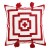 Multi sided looped yarn embroidered tassel pillow cover - red