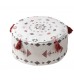 Boho Living Room Bedroom Decor Neutral Texture Round Pouf Stool Ottoman With Tassel 