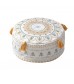 Boho Living Room Bedroom Decor Neutral Texture Round Pouf Stool Ottoman With Tassel 