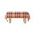 Red grid pattern [four corner wool ball] tablecloth